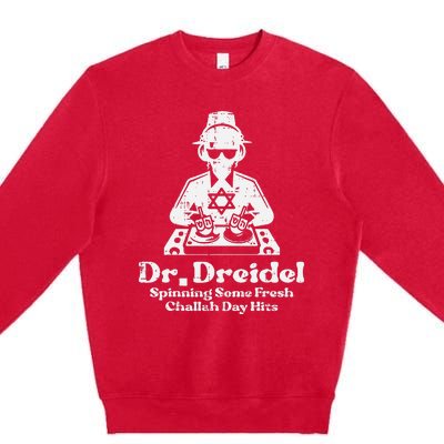 Hanukkah Mr Dreidel Dj Funny Chanukkah Jewish Premium Crewneck Sweatshirt