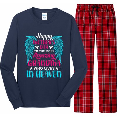 Happy MotherS Day To The Most Amazing Grandma In Heaven Long Sleeve Pajama Set