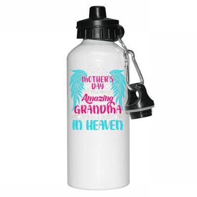 Happy MotherS Day To The Most Amazing Grandma In Heaven Aluminum Water Bottle 