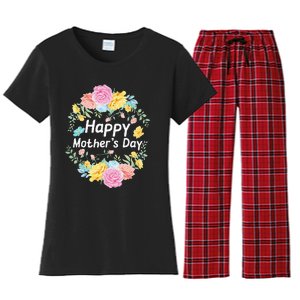 Happy MotherS Day Mom Grandma Love Floral Women's Flannel Pajama Set