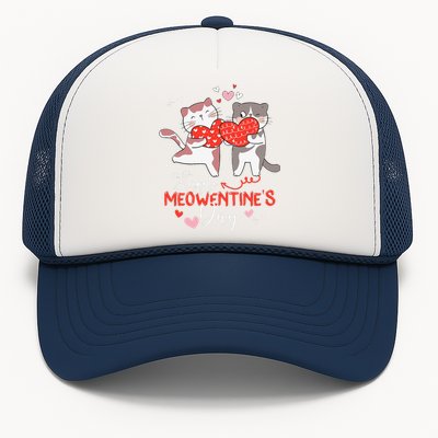 Happy Meowentine's Day Funny Cute Design Cat Valentine Gifts Trucker Hat