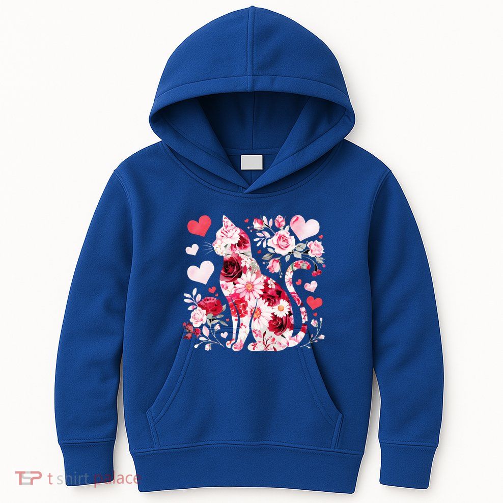 Happy MeowentineS Day Funny Cat Valentines Day Gift Kids Hoodie