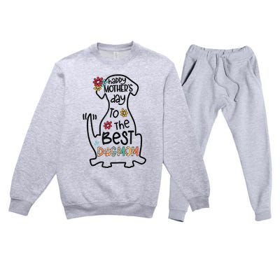 Happy Mother's Day To The Best Dog Mom Dog Mother Gifts Premium Crewneck Sweatsuit Set