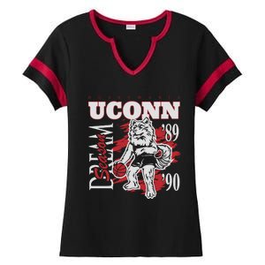 Husky Mania Dream Season Basketball Team Lover Ladies Halftime Notch Neck Tee