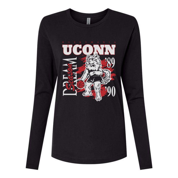 Husky Mania Dream Season Basketball Team Lover Womens Cotton Relaxed Long Sleeve T-Shirt