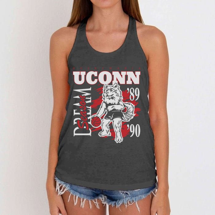 Husky Mania Dream Season Basketball Team Lover Women's Knotted Racerback Tank