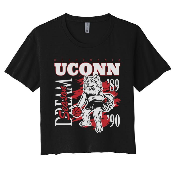 Husky Mania Dream Season Basketball Team Lover Women's Crop Top Tee