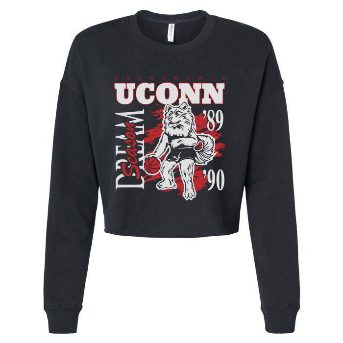 Husky Mania Dream Season Basketball Team Lover Cropped Pullover Crew