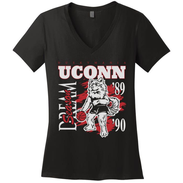 Husky Mania Dream Season Basketball Team Lover Women's V-Neck T-Shirt