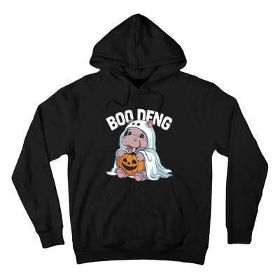 Halloween Moo Deng Baby Hippo Boo Deng Hoodie