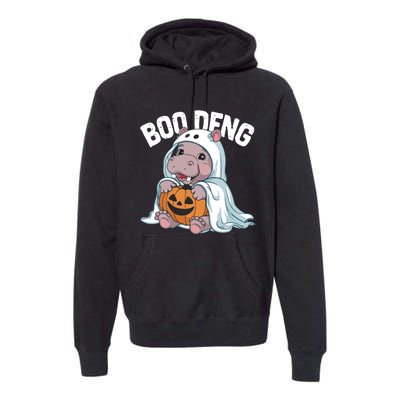 Halloween Moo Deng Baby Hippo Boo Deng Premium Hoodie