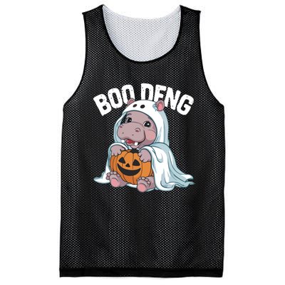 Halloween Moo Deng Baby Hippo Boo Deng Mesh Reversible Basketball Jersey Tank