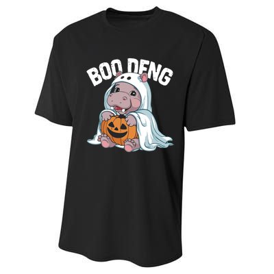 Halloween Moo Deng Baby Hippo Boo Deng Performance Sprint T-Shirt