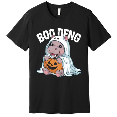 Halloween Moo Deng Baby Hippo Boo Deng Premium T-Shirt