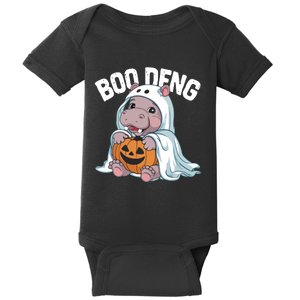 Halloween Moo Deng Baby Hippo Boo Deng Baby Bodysuit