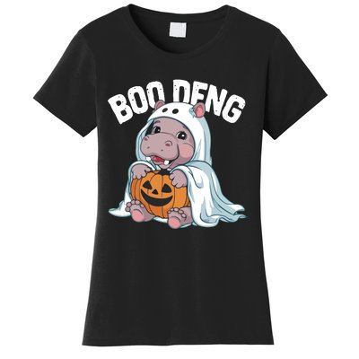 Halloween Moo Deng Baby Hippo Boo Deng Women's T-Shirt