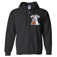 Halloween Moo Deng Baby Hippo Boo Deng Full Zip Hoodie