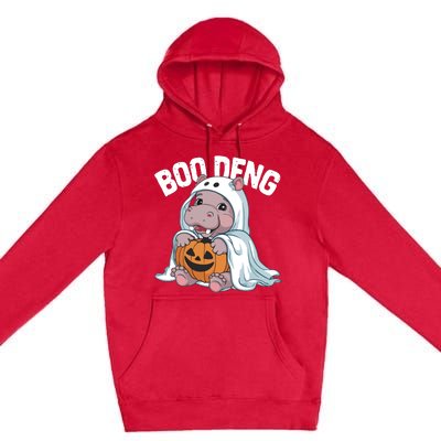 Halloween Moo Deng Baby Hippo Boo Deng Premium Pullover Hoodie