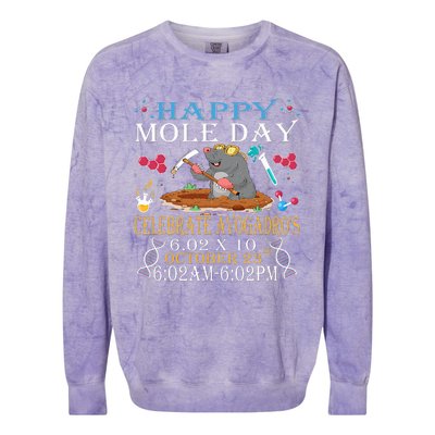 Happy Mole Day Celebrate Avogadro Colorblast Crewneck Sweatshirt