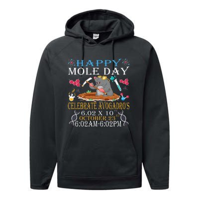 Happy Mole Day Celebrate Avogadro Performance Fleece Hoodie