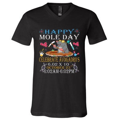 Happy Mole Day Celebrate Avogadro V-Neck T-Shirt