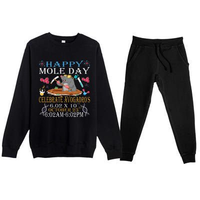 Happy Mole Day Celebrate Avogadro Premium Crewneck Sweatsuit Set