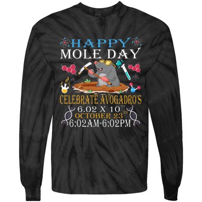 Happy Mole Day Celebrate Avogadro Tie-Dye Long Sleeve Shirt