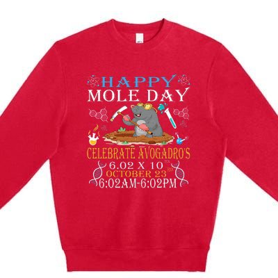 Happy Mole Day Celebrate Avogadro Premium Crewneck Sweatshirt