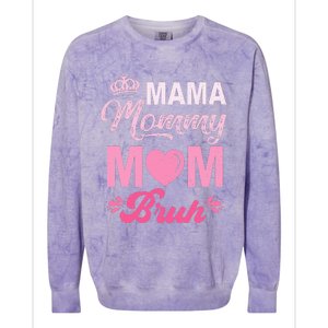 Happy Mother's Day Cute Leopard Graphic Mama Mommy Mom Bruh Colorblast Crewneck Sweatshirt