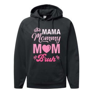 Happy Mother's Day Cute Leopard Graphic Mama Mommy Mom Bruh Performance Fleece Hoodie