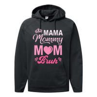 Happy Mother's Day Cute Leopard Graphic Mama Mommy Mom Bruh Performance Fleece Hoodie