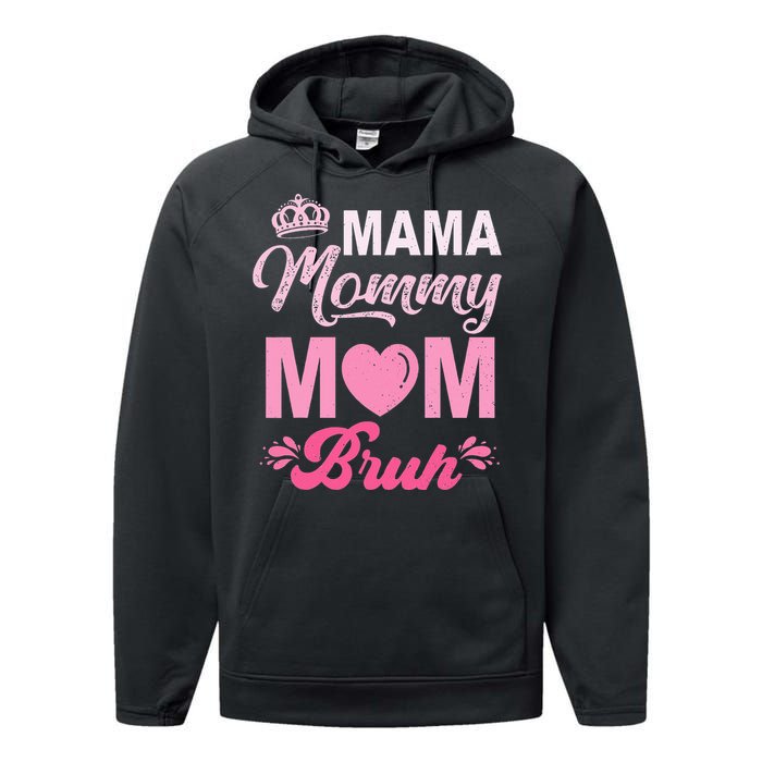 Happy Mother's Day Cute Leopard Graphic Mama Mommy Mom Bruh Performance Fleece Hoodie