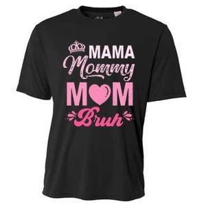 Happy Mother's Day Cute Leopard Graphic Mama Mommy Mom Bruh Cooling Performance Crew T-Shirt