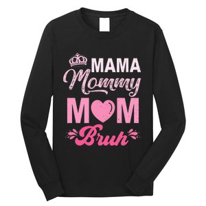 Happy Mother's Day Cute Leopard Graphic Mama Mommy Mom Bruh Long Sleeve Shirt