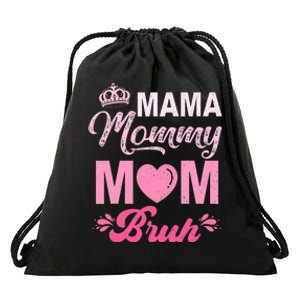 Happy Mother's Day Cute Leopard Graphic Mama Mommy Mom Bruh Drawstring Bag