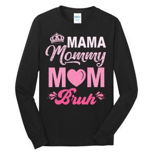 Happy Mother's Day Cute Leopard Graphic Mama Mommy Mom Bruh Tall Long Sleeve T-Shirt