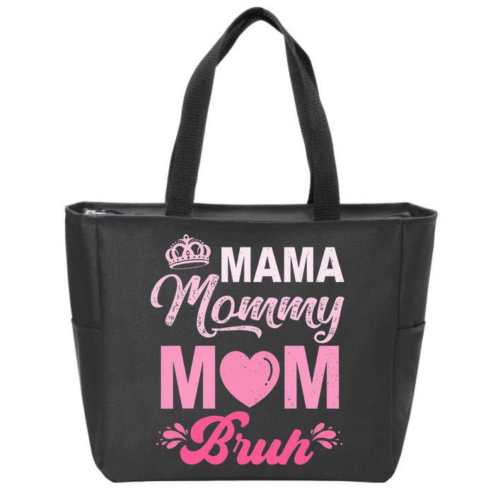 Happy Mother's Day Cute Leopard Graphic Mama Mommy Mom Bruh Zip Tote Bag