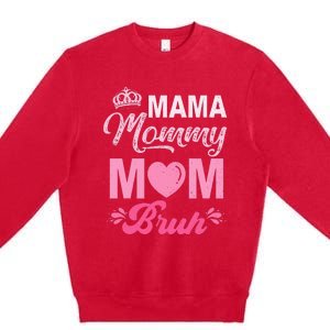 Happy Mother's Day Cute Leopard Graphic Mama Mommy Mom Bruh Premium Crewneck Sweatshirt