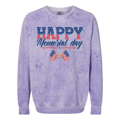 Happy Memorial Day Gift Colorblast Crewneck Sweatshirt