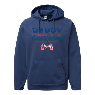 Happy Memorial Day Gift Performance Fleece Hoodie