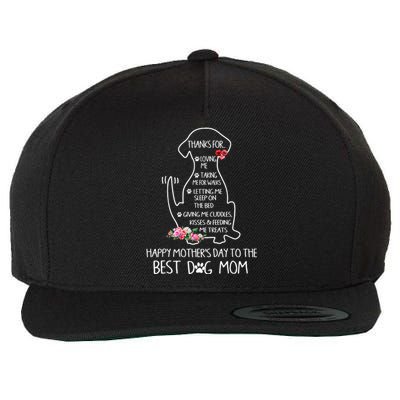 Happy Mothers Day To The Best Dog Mom Wool Snapback Cap