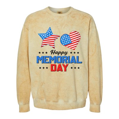 Happy Memorial Day 4th Of July American Flag Patriotic Colorblast Crewneck Sweatshirt