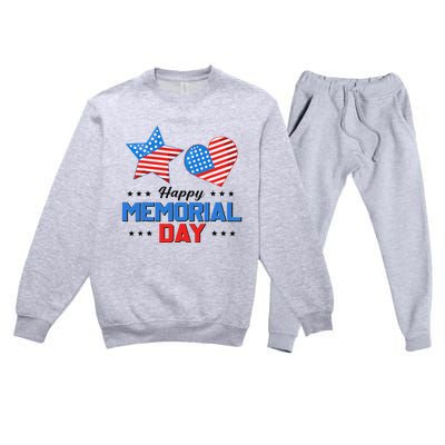 Happy Memorial Day 4th Of July American Flag Patriotic Premium Crewneck Sweatsuit Set