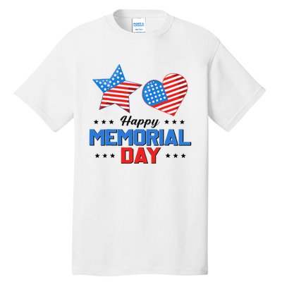 Happy Memorial Day 4th Of July American Flag Patriotic Tall T-Shirt