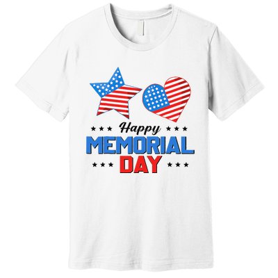 Happy Memorial Day 4th Of July American Flag Patriotic Premium T-Shirt