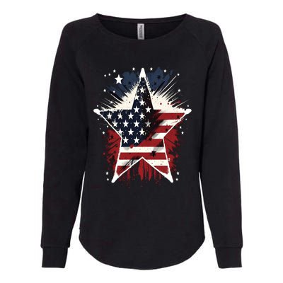 Happy Memorial Day Veteran American Usa Star Flag 4th Of Gift Womens California Wash Sweatshirt