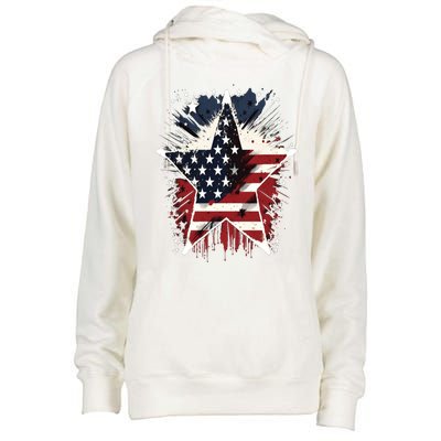 Happy Memorial Day Veteran American Usa Star Flag 4th Of Gift Womens Funnel Neck Pullover Hood