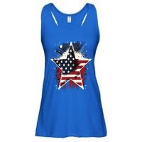 Happy Memorial Day Veteran American Usa Star Flag 4th Of Gift Ladies Essential Flowy Tank