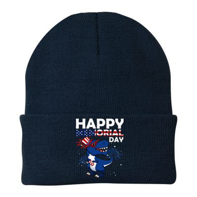 Happy Memorial Day 4th Of July Dinosaur Knit Cap Winter Beanie