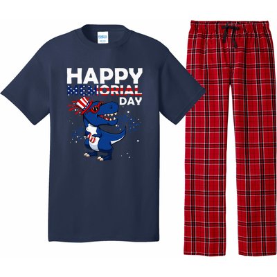 Happy Memorial Day 4th Of July Dinosaur Pajama Set